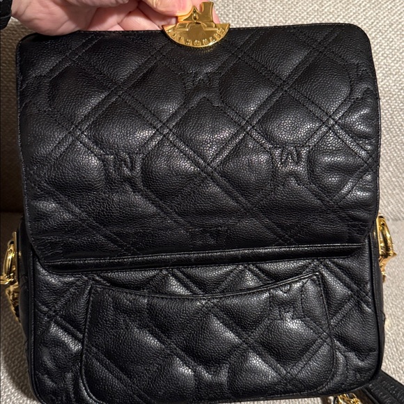 Bundle ONLY Metrocity Black Quilted Leather Crossbody Bag with Gold Details - Picture 17 of 17